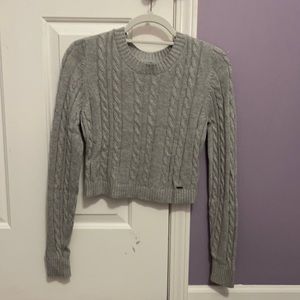 Grey Hollister cropped sweater